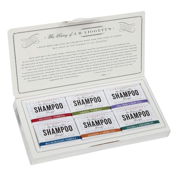 J·R·LIGGETT'S All-Natural 6 Variety Shampoo Bars .65oz. Sampler Pack - Mini Bar