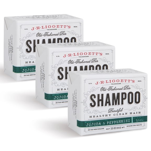 J·R·LIGGETT'S &nbsp;All-Natural Shampoo Bar, Jojoba & Peppermint Set of 3- 3.5oz
