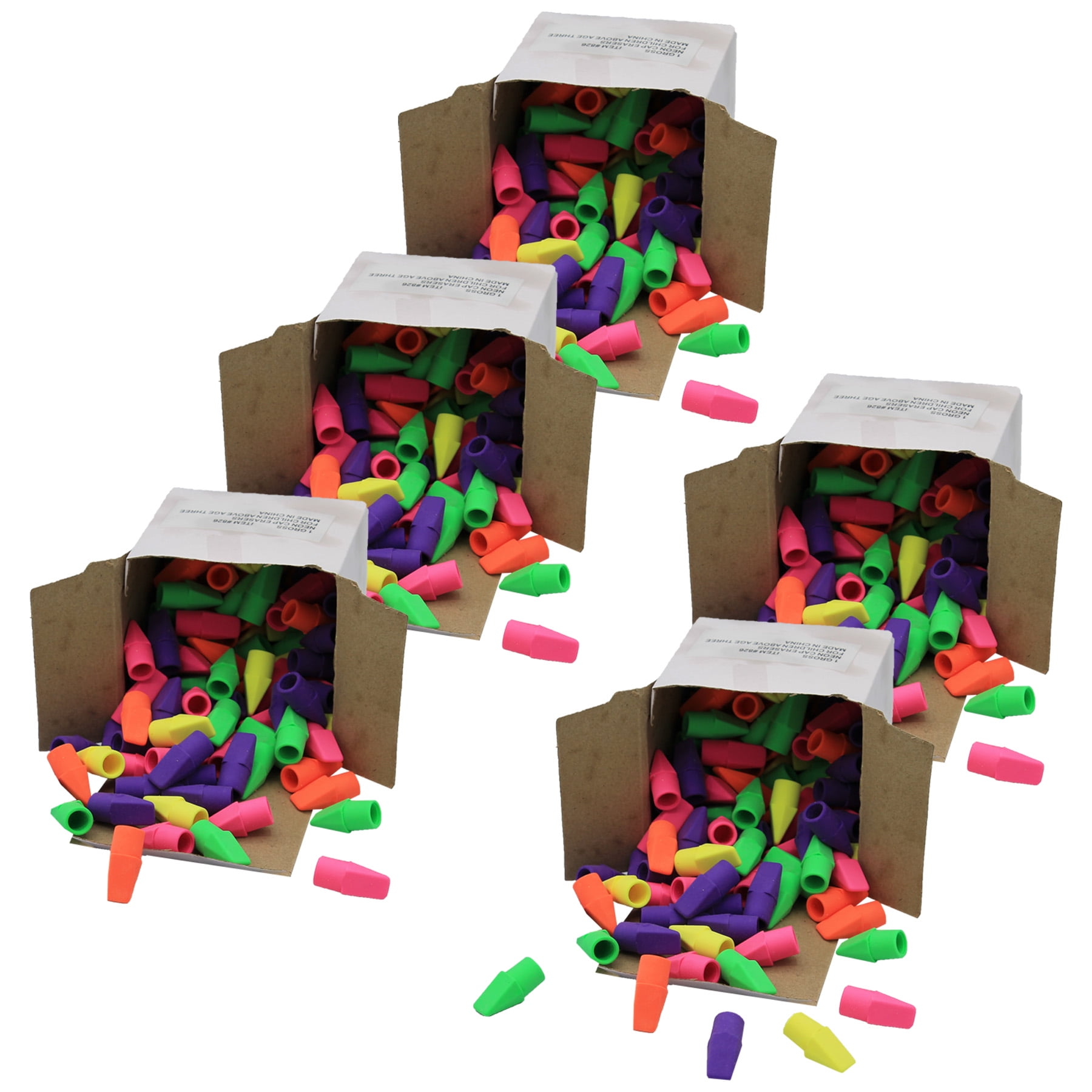 Moon Products Cap Eraser Bright Colors, 144 Per Pa