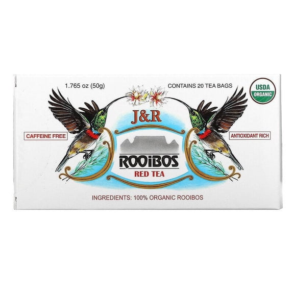 J&R Port Trading Co., Rooibos Red Tea, Caffeine Free, 20 Tea Bags, 1.765 oz Pack of 2