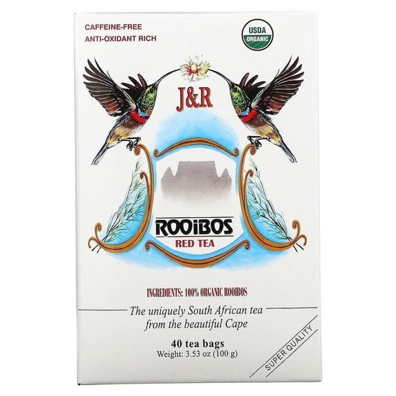 J&R Port Trading Co., Rooibos Red Tea, Caffeine-Free, 40 Tea Bags, 3.53 oz Pack of 2
