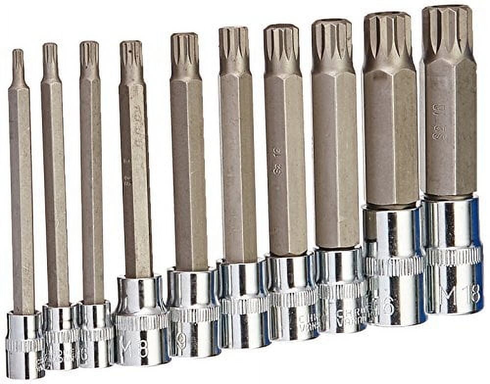 10 Piece XZN Bit Set 10-Piece XZN Triple Square Spline Bit Socket Set – Metric Sizes 4mm To 18mm, 12-Point Drive, Tamper Proof XZN Socket Set - Foto 11