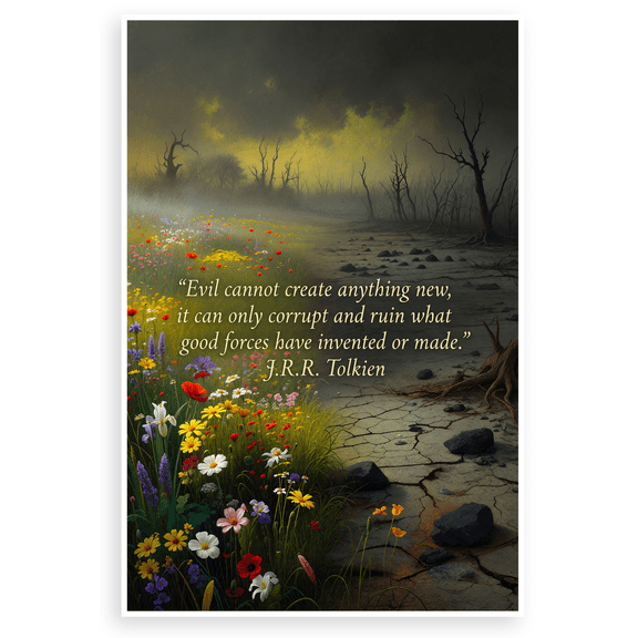 J.R.R. Tolkien "Evil Cannot Create Anything New" Inspirational 12x18 US Made Poster