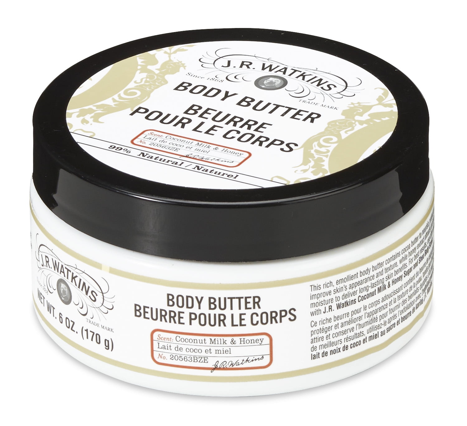 J.R. Watkins Coconut Milk & Honey Body Butter, 6 Oz