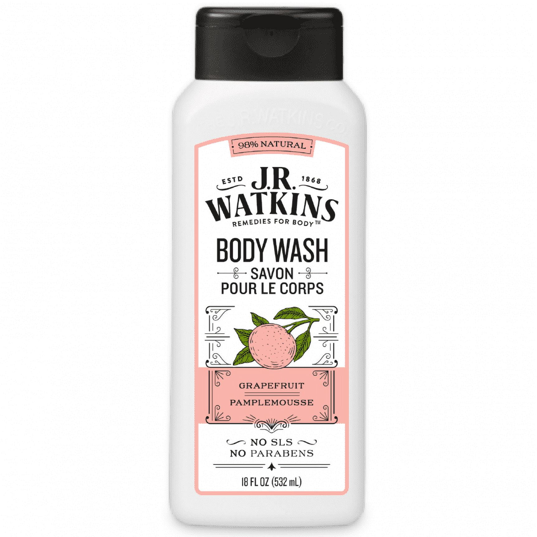 J.R. Watkins Daily Moisturizing Body Wash, Grapefruit, 18 oz