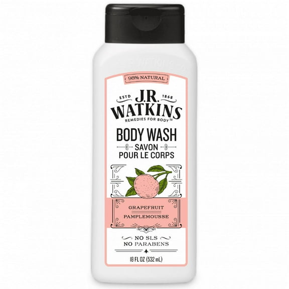 J.R. Watkins Daily Moisturizing Body Wash, Grapefruit, 18 oz