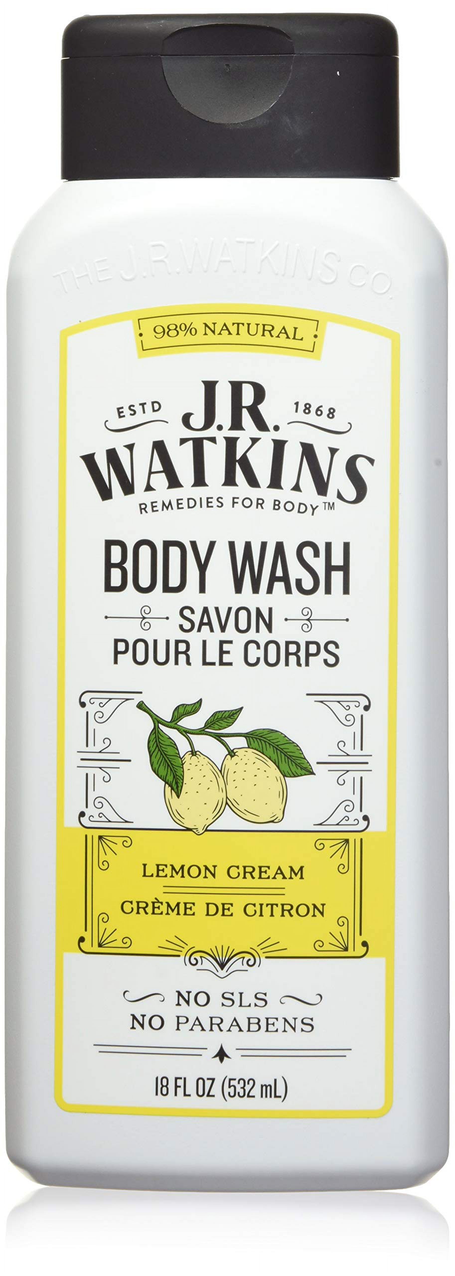 J.R. Watkins Daily Moisturizing Lemon Cream Body Wash, 18 Ounce