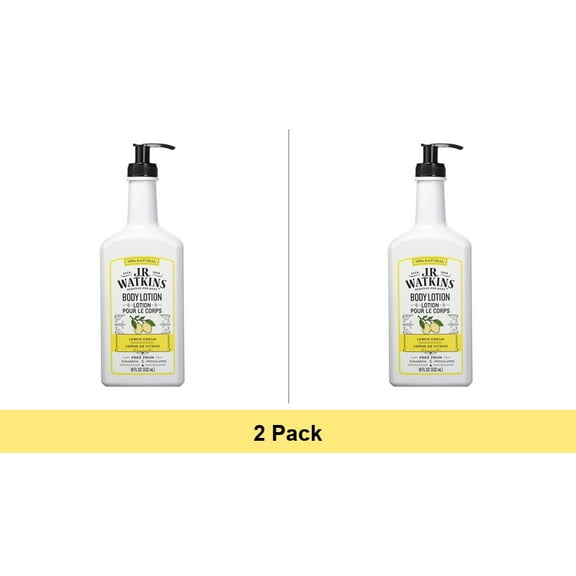 J.R. Watkins Daily Moisturizing Lotion, Lemon Cream, 18 Oz Pump - 2 Pack