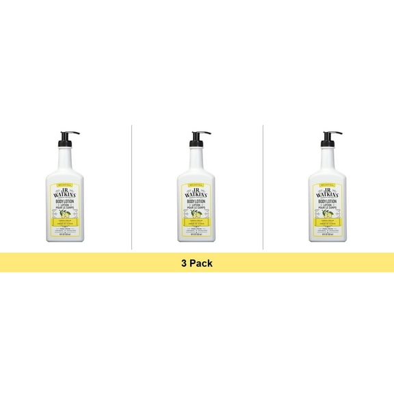 J.R. Watkins Daily Moisturizing Lotion, Lemon Cream, 18 Oz Pump - 3 Pack