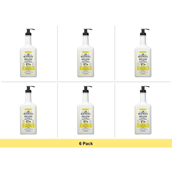 J.R. Watkins Daily Moisturizing Lotion, Lemon Cream, 18 Oz Pump - 6 Pack