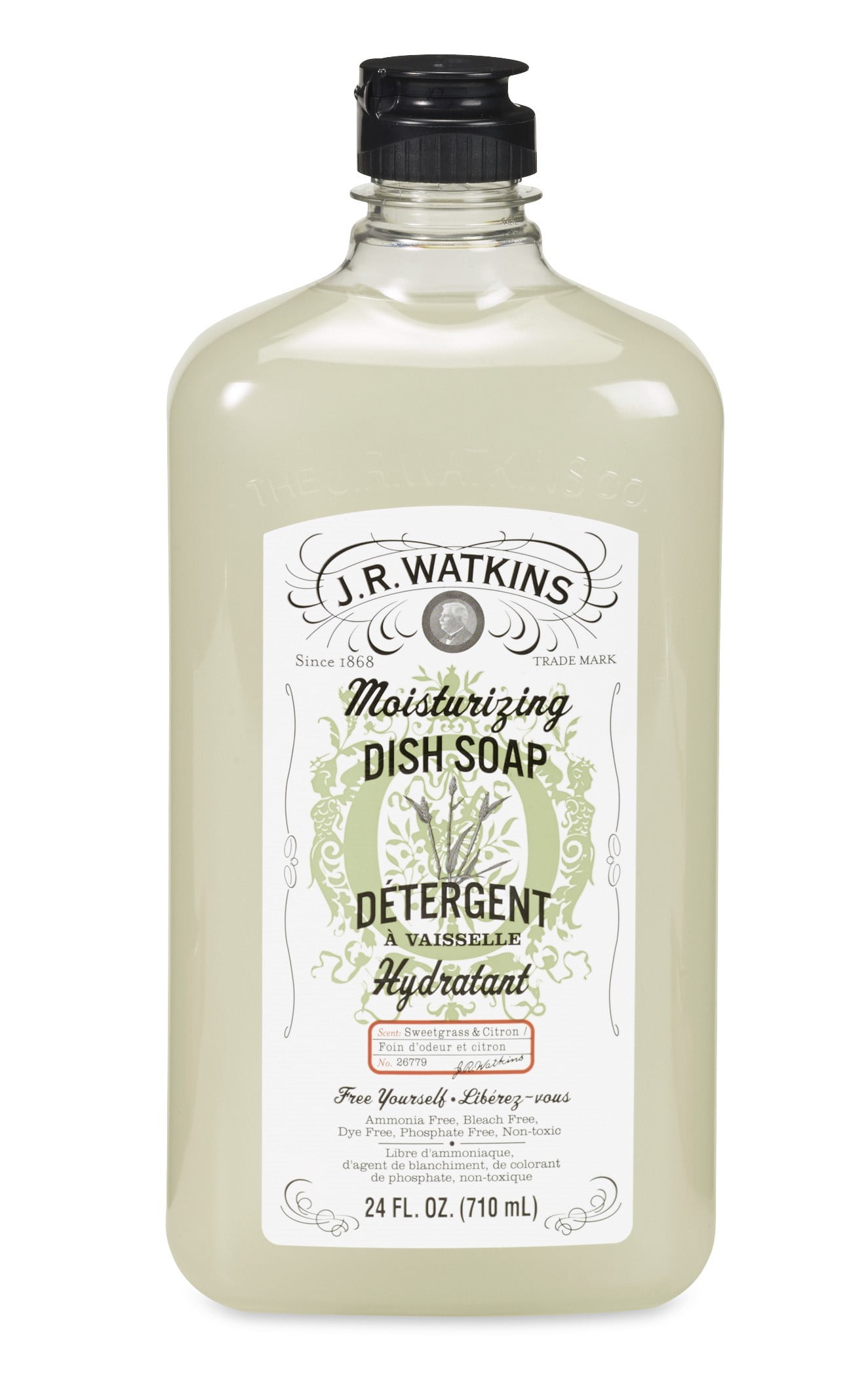 J.R. Watkins Dish Soap Moisturizing Sweetgrass and Citron 24 fl