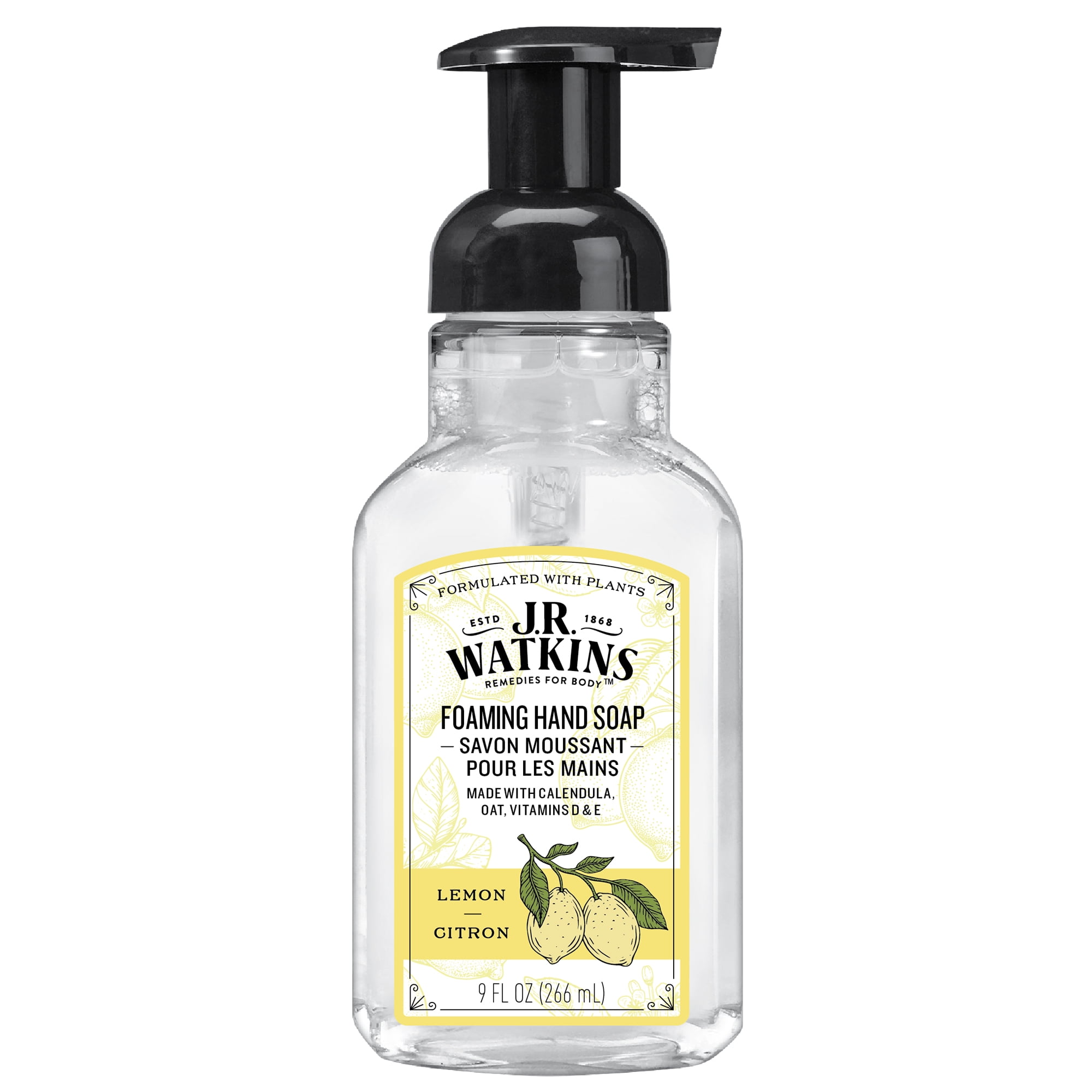 J.R. Watkins Foaming Hand Soap, Lemon, Citrus Scent, 9 fl oz