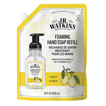 J.R. Watkins Foaming Hand Soap, Lemon Refill, 28 fl oz