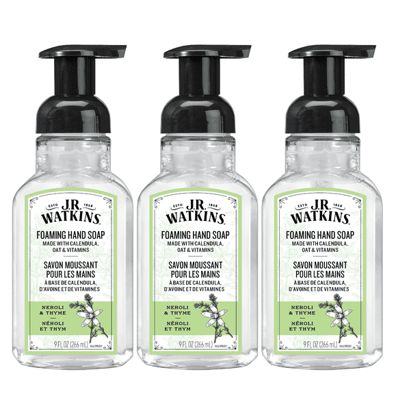 J.R. Watkins Foaming Hand Soap, Neroli & Thyme, 3 pack, 9 fl oz