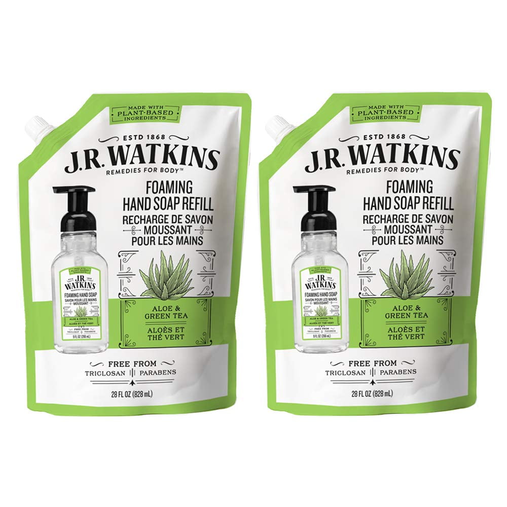 J.R. Watkins Foaming Hand Soap Refill Pouch, Scented Foam Handsoap for