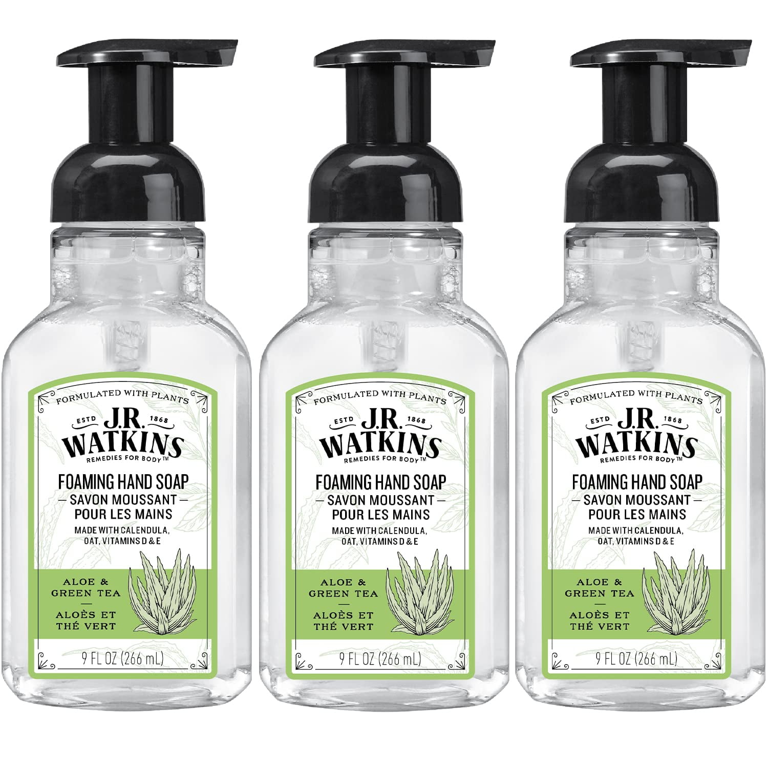 J.R. Watkins Foaming Hand Soap With Pump Dispenser, Moisturizing Foam