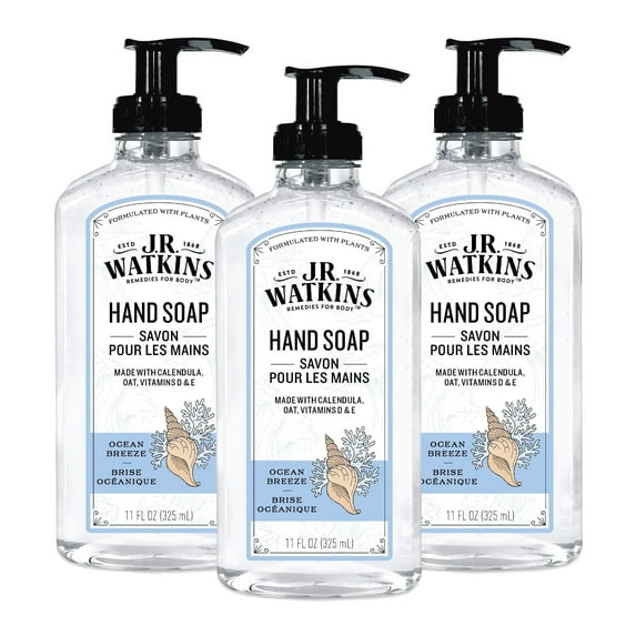 J.R. Watkins Gel Hand Soap, Ocean Breeze, 3 pack, 11 fl oz