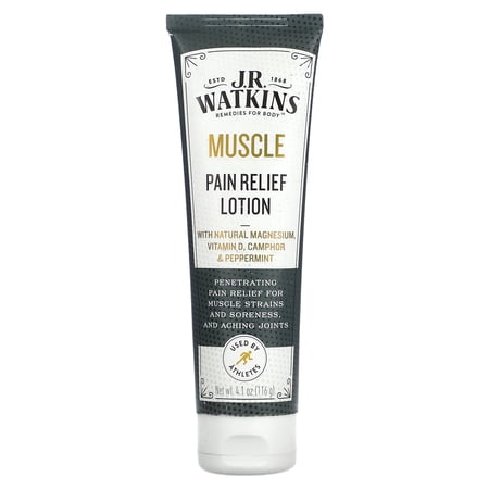 J.R. Watkins MUSCLE Pain Relief Lotion, Camphor & Natural Magnesium, 4.1oz