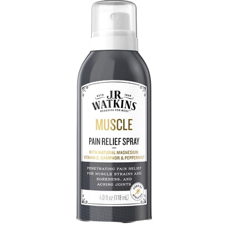 J.R. Watkins MUSCLE Pain Relief Spray, Camphor & Natural Magnesium, 4oz