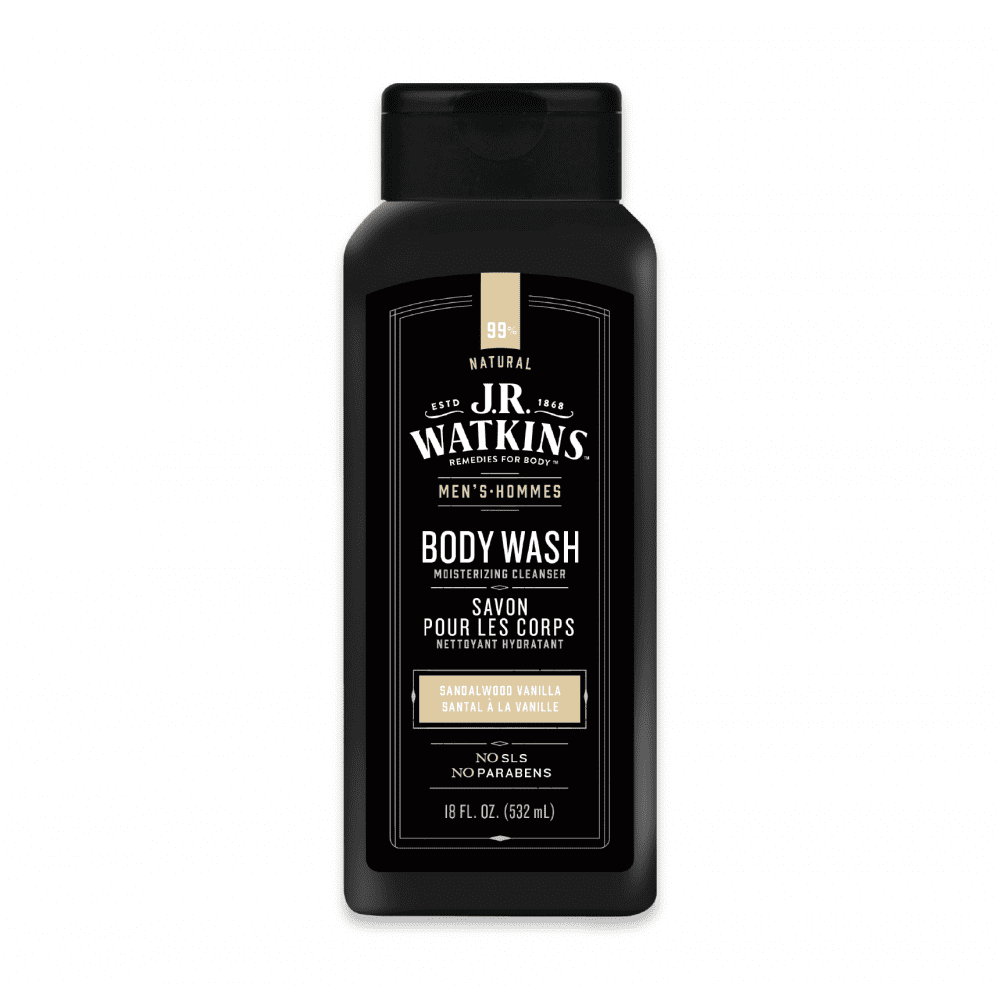 J.R. Watkins Men's Body Wash, Sandalwood Vanilla, 18 oz
