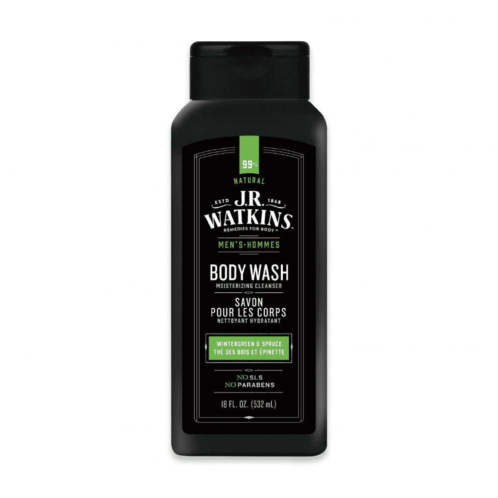 J.R. Watkins Men's Body Wash, Wintergreen & Spruce, 18 Oz Bottle