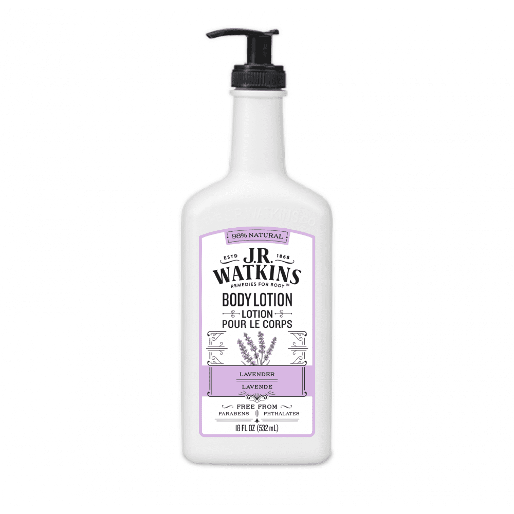 J.R. Watkins Natural Daily Moisturizing Hand and Body Lotion, Lavender, 18 Oz Pump