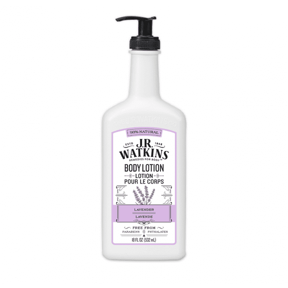 J.R. Watkins Natural Daily Moisturizing Hand and Body Lotion, Lavender, 18 Oz Pump
