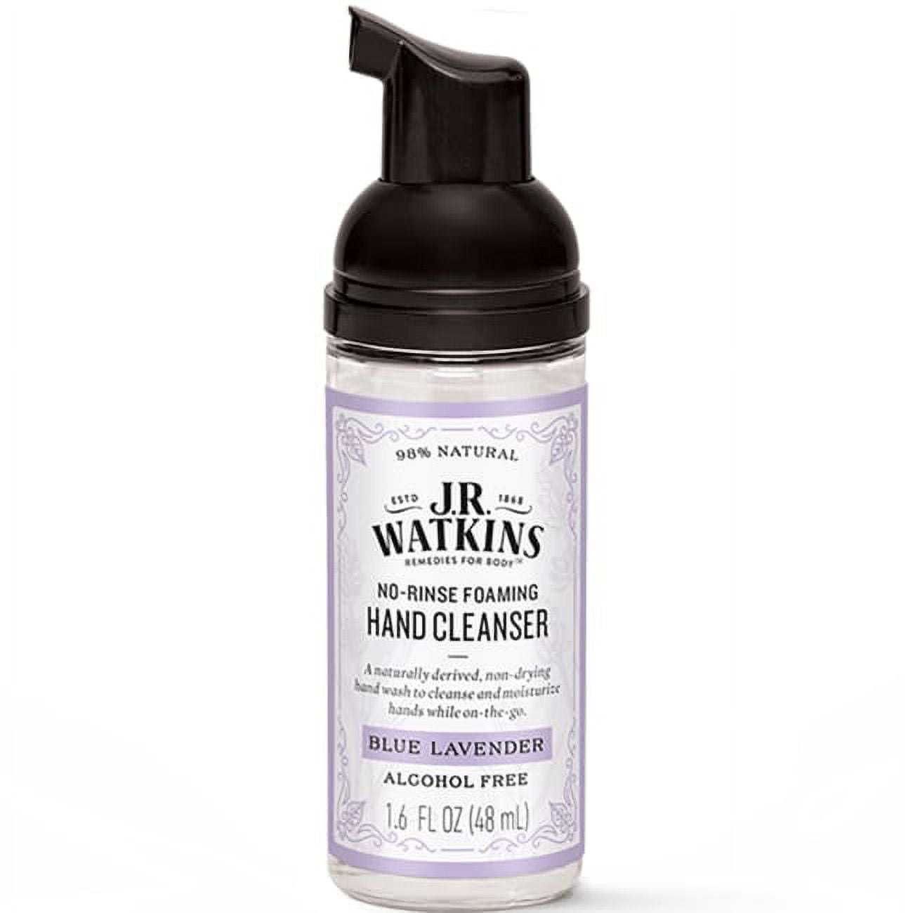 J.R. Watkins No Rinse Hand Cleanser Blue Lavender 1.6 fl oz Liq