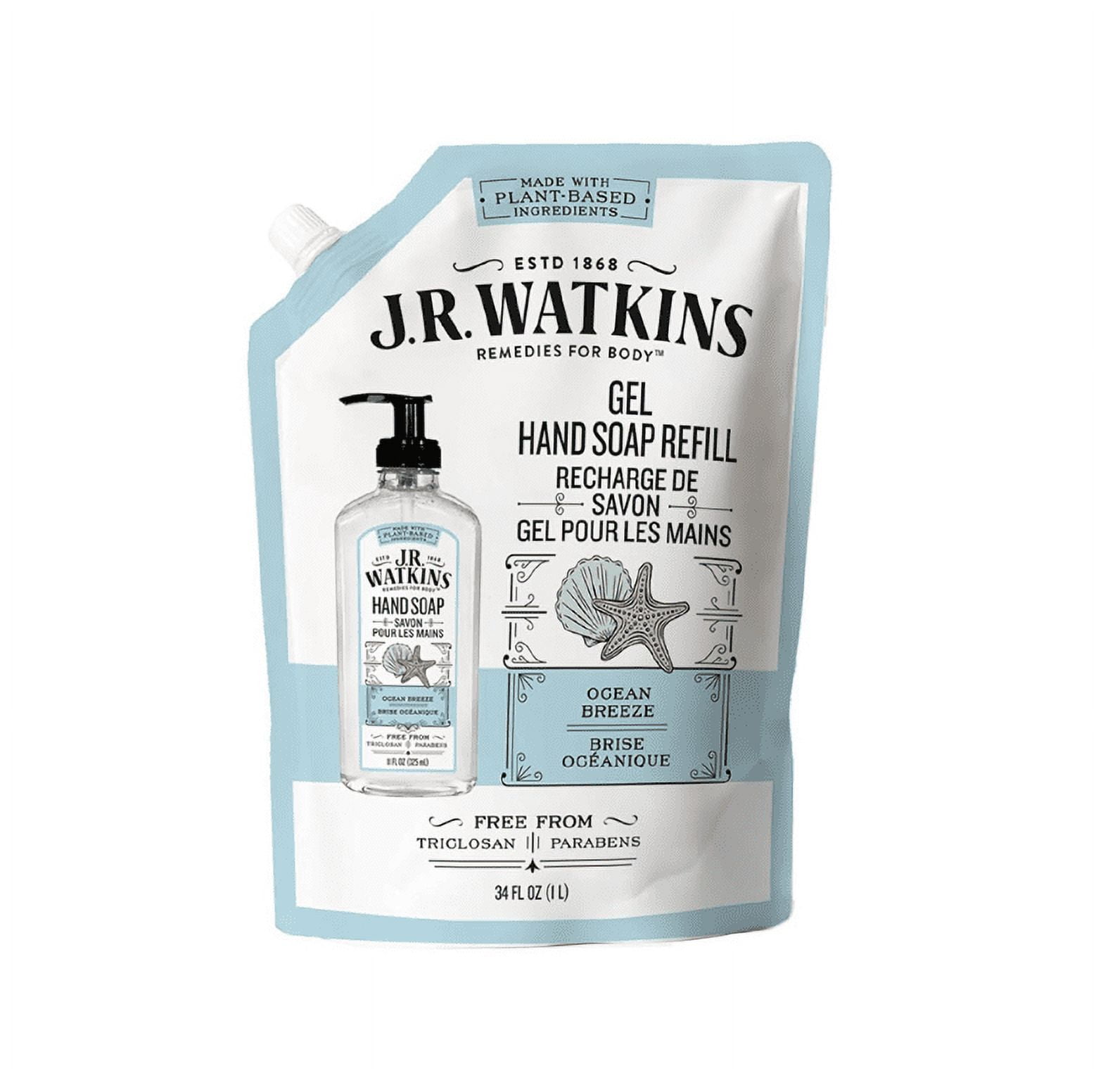 J.R. Watkins Ocean Breeze Gel Hand Soap - 34oz-Refill