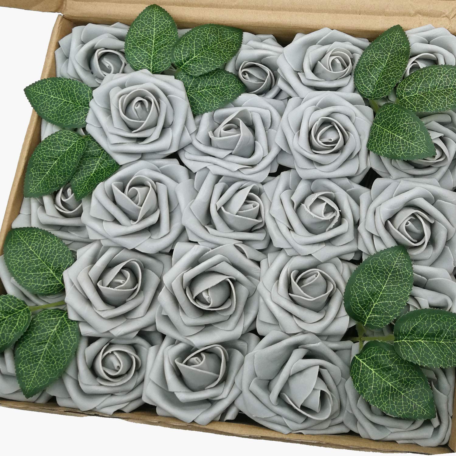 JRijzen JingRise Artificial Flowers 50PCS Real Looking Fake Roses