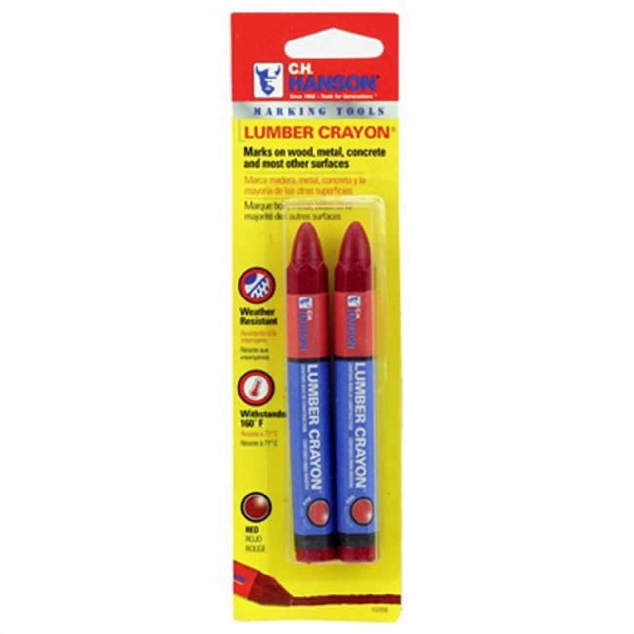 J S Products  Red Lumber Crayon, Pack of 2
