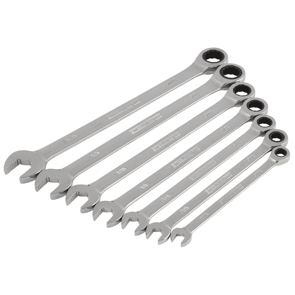 J S Products (steelman) 7PC SAE 144 POSITION RATCHETING WRENCH SET