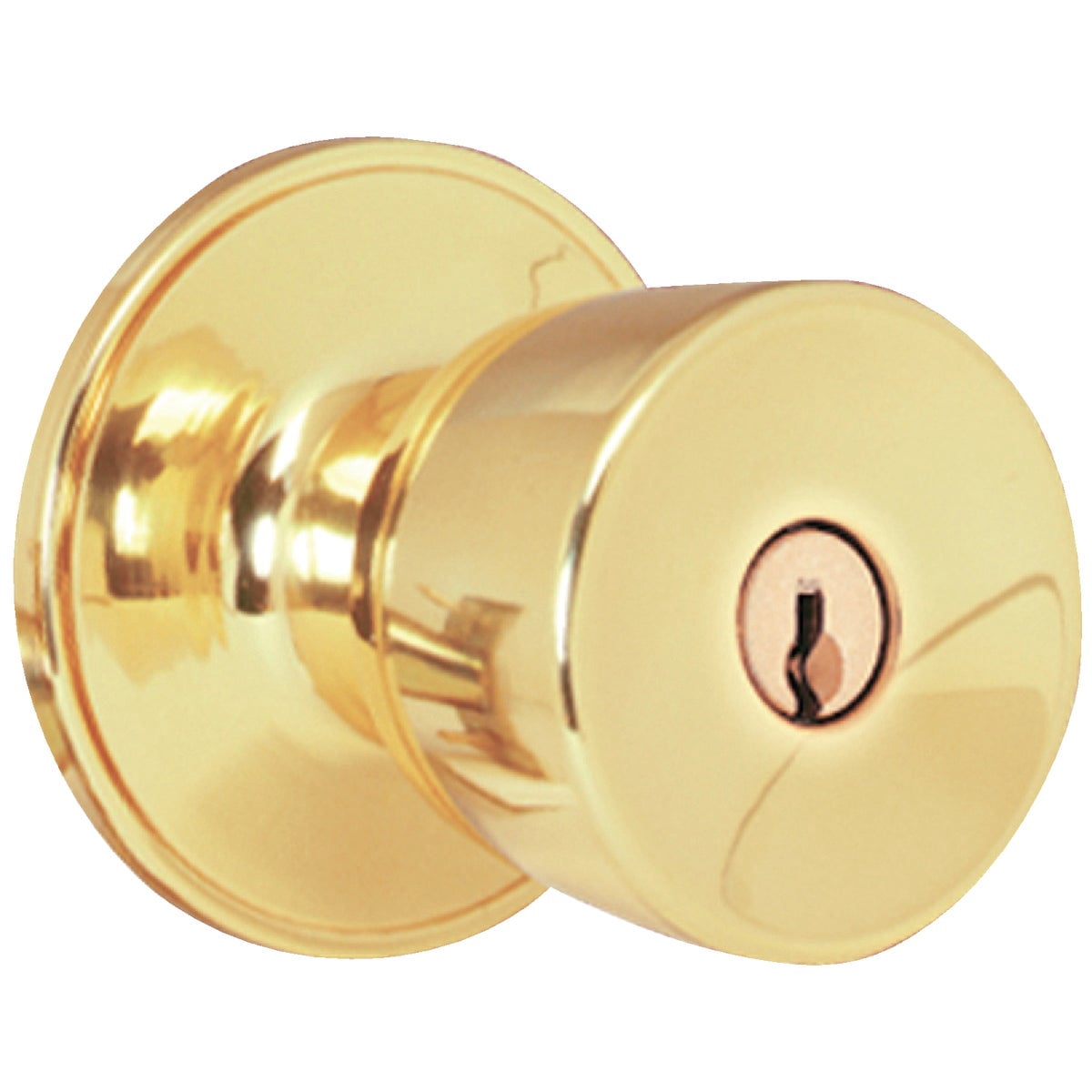J-Series by Schlage Byron Door Knob with Standard Trim, Keyed Entry Lock, Bright Brass, J54 V BYR 605