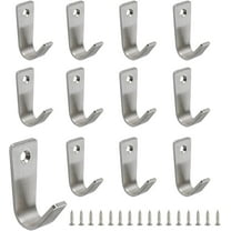 J-Shaped Clothes Hook Wall Mounted Hooks Stainless Steel Coat Hooks Single Hole Wall Mount Hooks Har for Hanging Coat Clothes Hat Bag Purse Towel