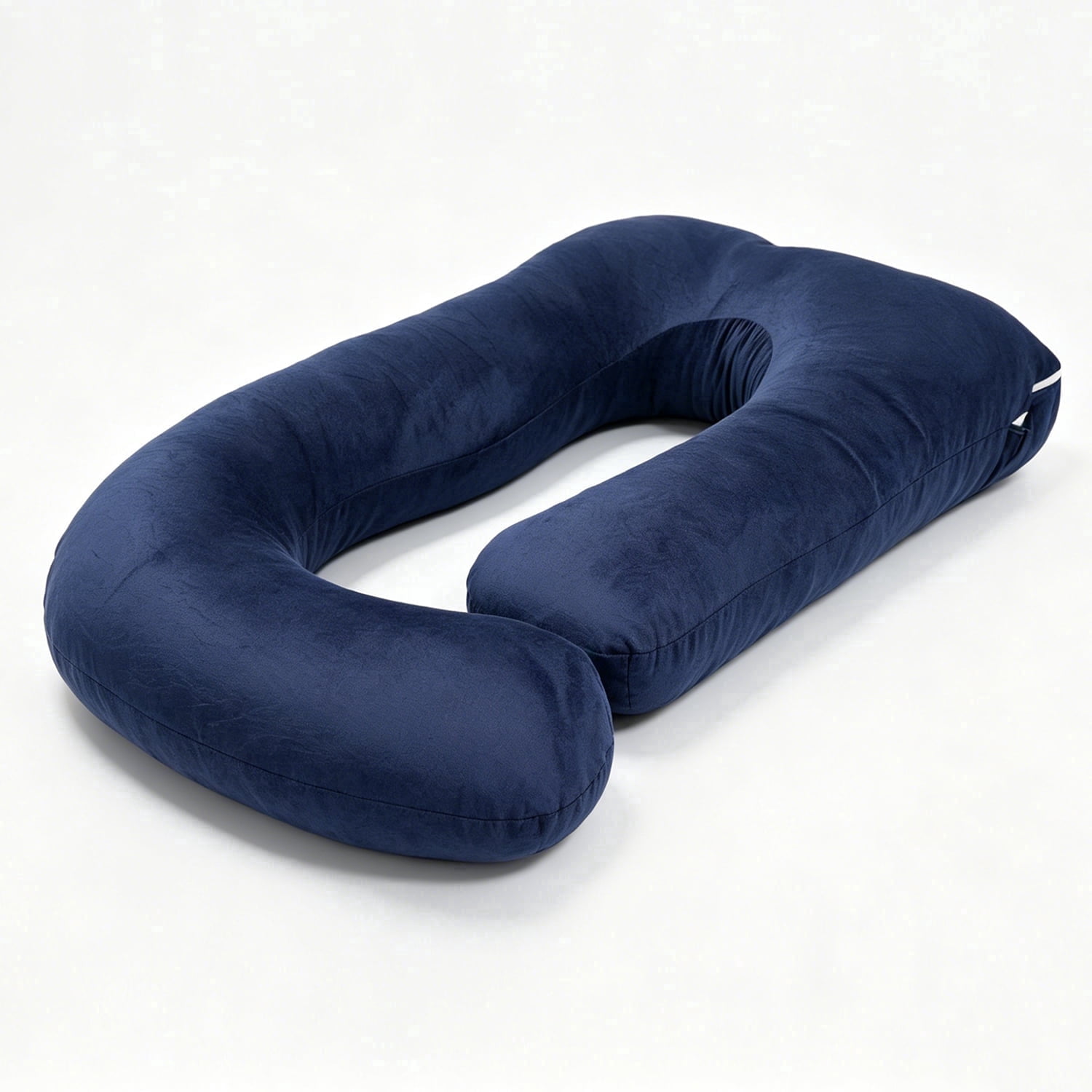 J-Shaped Pregnancy Pillow (63" x 19.6") - Full Body Maternity Support Pillow for Back, Hip and Belly Pain Relief, Navy Blue