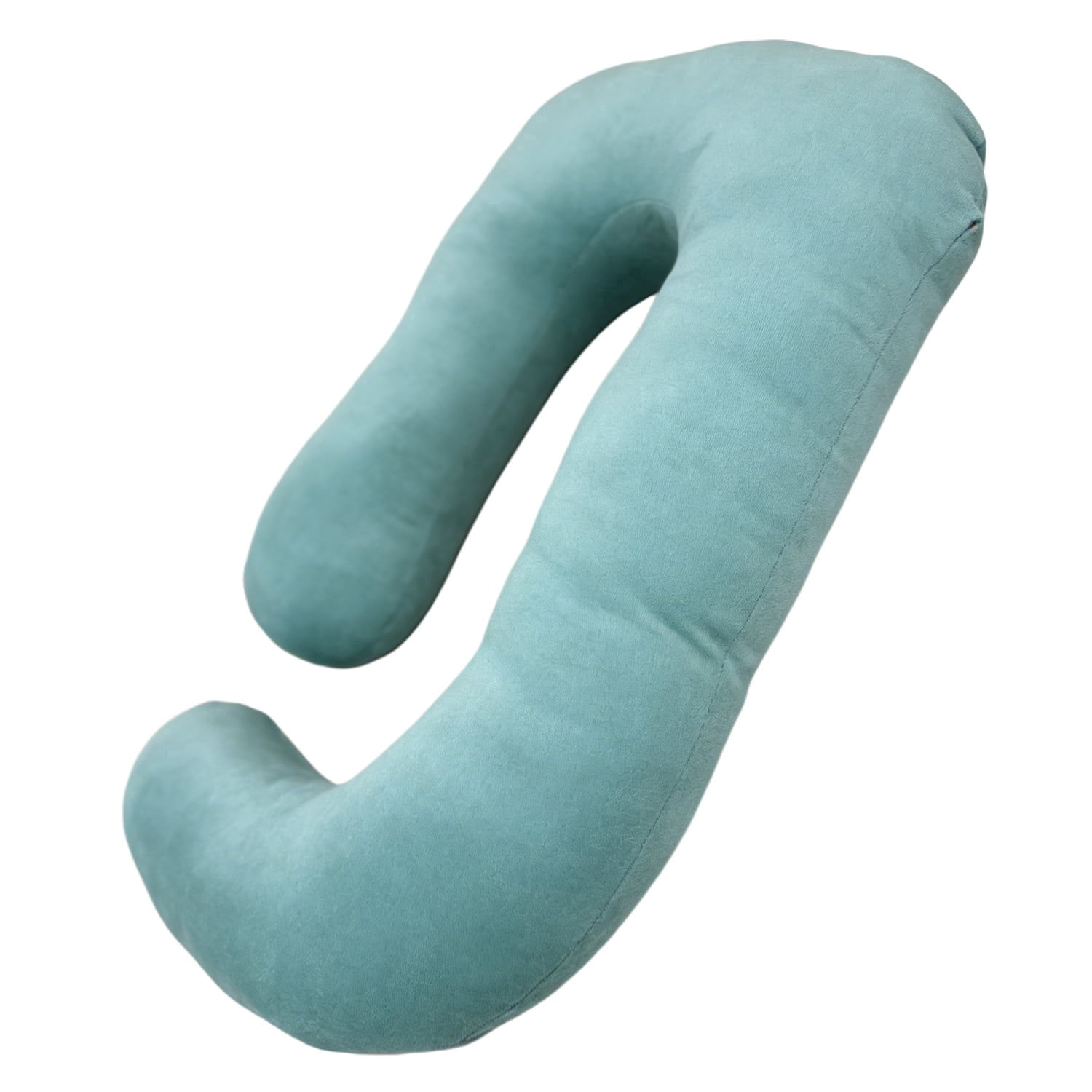 J-Shaped Pregnancy Pillow (65" x 16" x 8") - Full Body Maternity Support Pillow for Back, Hip and Belly Pain Relief, Dark Green