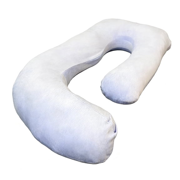 J-Shaped Pregnancy Pillow (65" x 16" x 8"), Light Purple, Full Body Maternity Support for Back, Hip & Belly Relief, Removable Washable Cover,