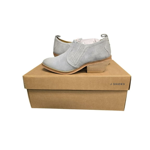 J.Shoes Womens US 6.5 EYRE Grey Suede Pull-on Heeled Ankle Boots T9403