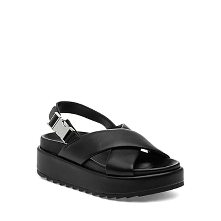 J Slides Women s Sevi Slip on Slingback Platform Sandals 7M BLACK Walmart