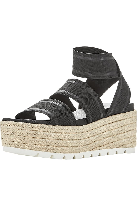 Womens Quartz Heel Slip On Platform Sandals Black 10 Medium (B,M)