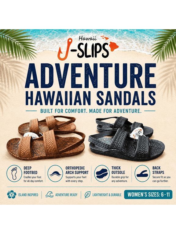J-Slips Hawaii Women’s Orthopedic Adventure Jesus Sandals with Back Strap, Arch, and Deep Footbed Adv Coconut (Medium Brown) Women 6