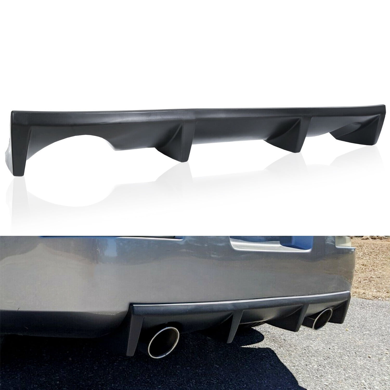 J Style Rear Bumper Chin Lip Diffuser Spoiler For 03-08 Nissan 350z ...