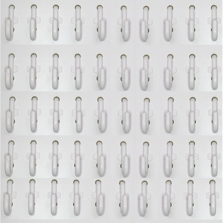 J Style White Plastic Locking Pegboard Hooks -50 Pack - Lock to Pegboard -  Tool Storage - Garage Wall organizer - 