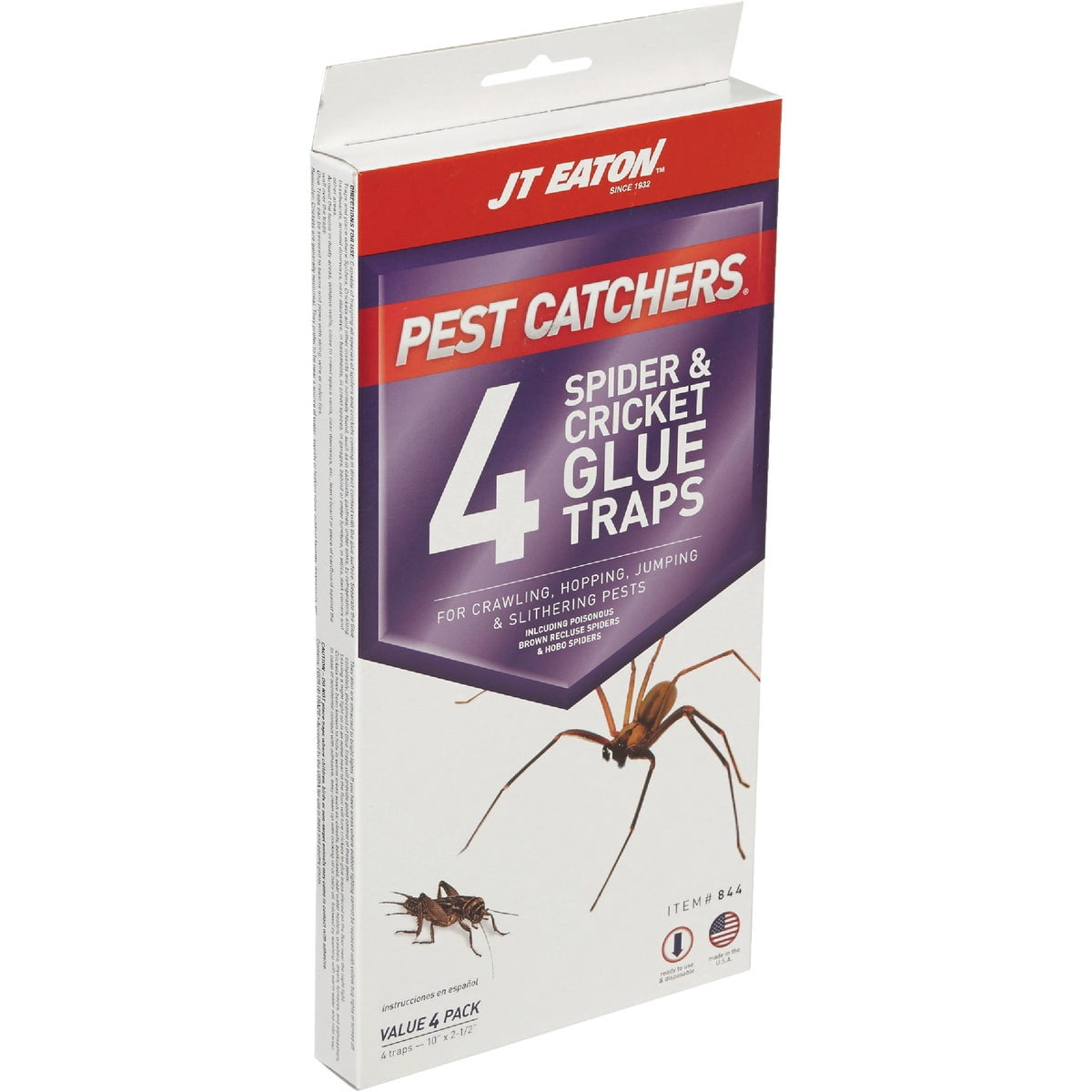 JT Eaton J T Eaton 076706844002 Spider and Cricket Glue Trap Pack of 5, White Box — Home & Garage Storage, Stackable Design
