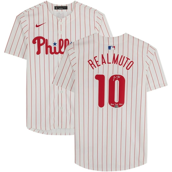 J.T. Realmuto Philadelphia Phillies Autographed White Limited Jersey with "Ring the Bell" Inscription - Fanatics Authentic Certified