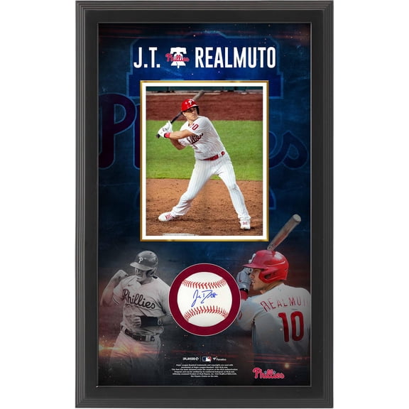 J.T. Realmuto Philadelphia Phillies Framed Autographed 25.5" x 16.25" Baseball Shadowbox Collage - Fanatics Authentic Certified