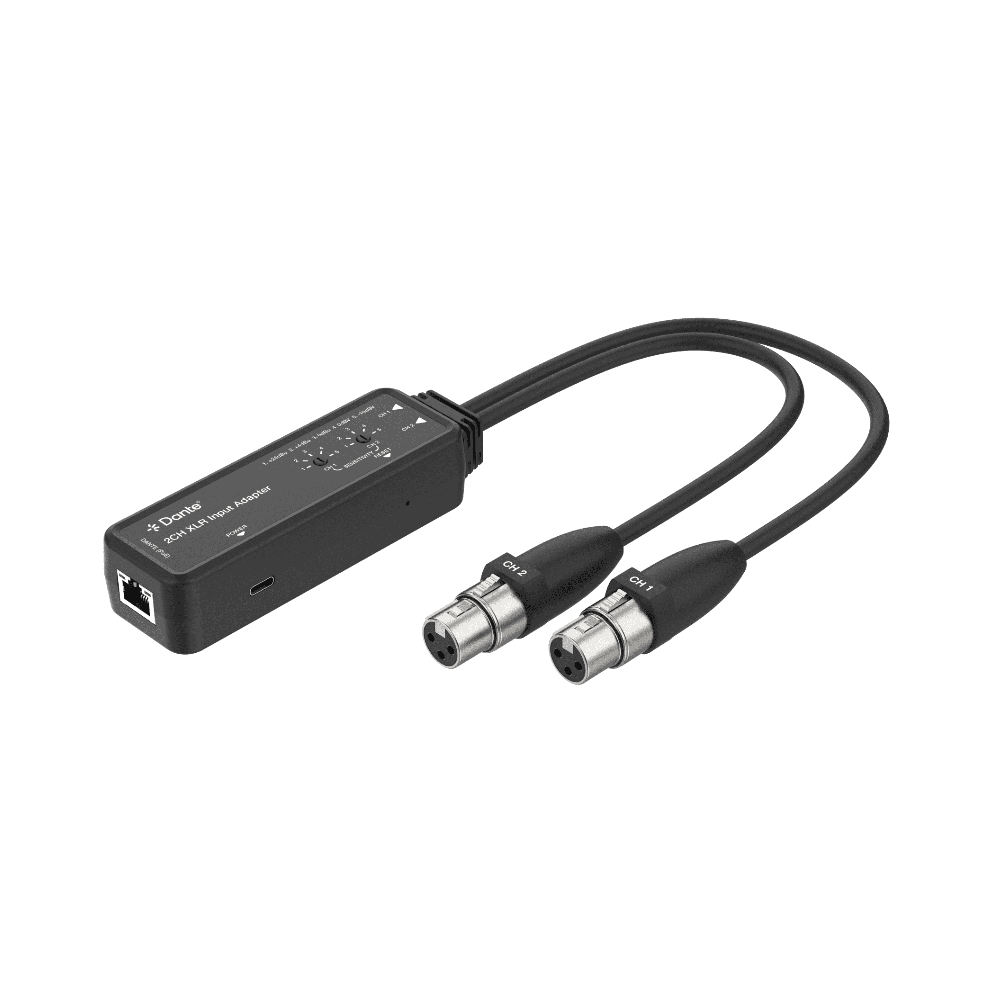 J-Tech Digital 2-Channel XLR to Dante Audio Input Adapter, Balanced ...
