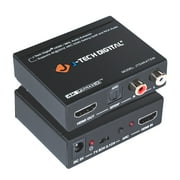J-Tech Digital 4K HDMI to HDMI and Audio RCA Stereo or SPDIF Extractor Converter De-embedder | HDMI ARC to Optical [JTD4KATSW]