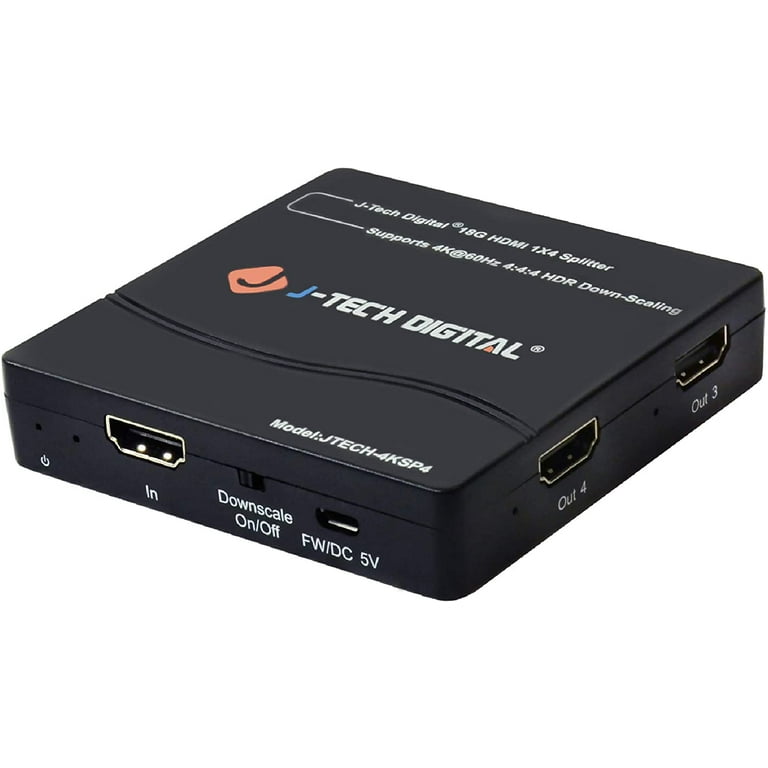 J-Tech Digital HDMI Splitter 4K60Hz 1X4 Multi-Resolution Output