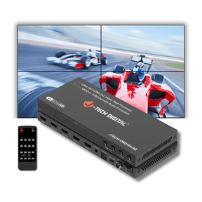 J-Tech Digital HDMI Video Wall Controller 4K 2x2, Video Wall Processor with Audio Extraction, 8 Display Modes 180 Image Rotation Edge Masking [JTECH-VW0104-AE]